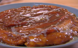 Paulina and Paul’s vanilla tarte tatin dessert on Chopping Block