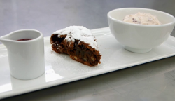 Catherine’s chocolate brownie with marshmallow and pecans  dessert on MasterChef 2017