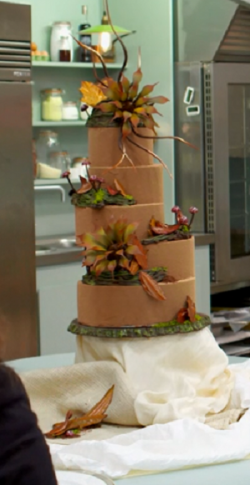 Chris, Bear and Liam’s team chocolate wedding cake  on Bake Off Creme de la Creme