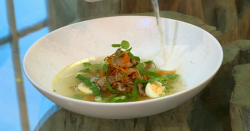 Olia Hercules’s duck broth with sorrel on Saturday Kitchen