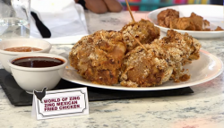 Zing Mexican fried chicken with coffee BBQ sauce on Sunday Brunch