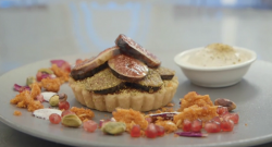 Lorna’s orange blossom and pistachio frangipane tart with ice cream on Masterchef 2017 UK