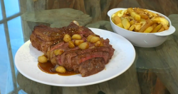 Richard’s  fried steak in butter with chips on Saturday kitchen