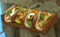 John Torode prawn and chicken tacos on Saturday Kitchen