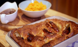 Matt Tebbutt toad in the hole with mash and onion gravy on Save Money: Good Food