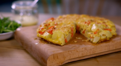 Matt Tebbut’s crispy bacon and red pepper tortilla on Save Money: Good Food