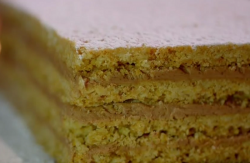 Paul Hollywood vínarterta (Biscuit Layer Cake) with oatmeal and chocolate butter cream on City B ...