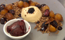 Giovanna’s apple and blackberry crumble dessert on Masterchef 2017 UK