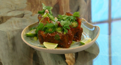 Jason Atherton  beef short ribs in barbecue sauce on Saturday Kitchen