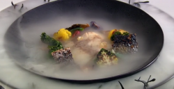 Ellis Barrie’s You cannot be serious! It was on the line fish dish on the Great British Menu