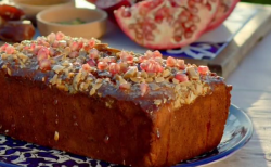 Pomegranate, dates and almonds cake on Paul Hollywood City Bake