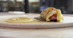 Sat Bains duck with cabbage, pine and thyme dish on Masterchef 2017 UK