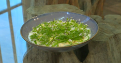 Pam Brunton Gnocchi with Scottish halibut and broad beans recipe on Saturday Kitchen