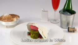 Selin ‘s Ladies Dressed in White dessert on the Great British Menu