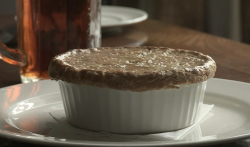 Dominic Chapman’s hair and  trotters pie at The Royal Oak pub on The Hairy Bikers’ B ...