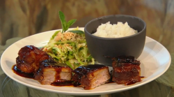 Donal’s pork belly with sticky sauce on Saturday Kitchen