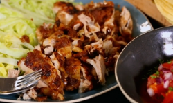 Matt Tebbutt’s pulled chicken with salsa on  Save Money: Good Food