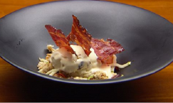 Red Team’s Maple Nut Ice Cream with Maple Bacon, Maple Biscuit and Pickled Apple dessert o ...