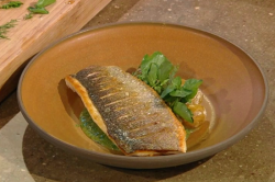 Matt Tebbutt sea bass with new potatoes and watercress salsa on Saturday Kitchen