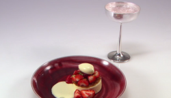 Tom Brown sevi and leti strawberry dessert on the Great British menu