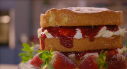 Simon Rimmer’s Victoria Sponge with goats cheese and buttercream on Eat the Week with Iceland