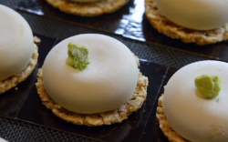 Coffee, yuzu and coconut dessert on  Paul Hollywood City Bakes in San Francisco