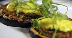 Atul and Harriet’s aubergine steaks with yoghurt chutney on Yes Chef