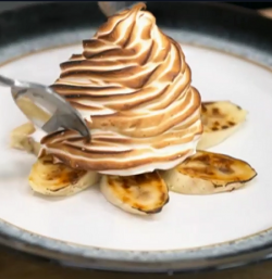 Stephen Terry’s banoffee Alaska with Italian meringue on Yes Chef