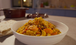 Simon Rimmer Moroccan baked rice with chicken on Eat the Week with Iceland