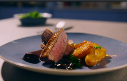 Simon Rimmer’s duck with prunes and salted caramel potatoes on Eat the Week with Iceland