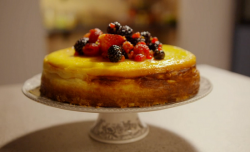 Simon Rimmer’s American cheesecake with strawberries on Eat the Week with Iceland