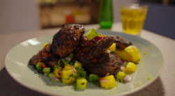 Simon Rimmer’s jerk chicken with mango salsa  on Eat the Week with Iceland