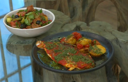 Donal Skehan’s sea bass with baby potatoes on Saturday kitchen