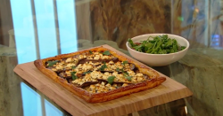 Nadiya Hussain’s aubergine and feta tart with burnt garlic on Saturday kitchen