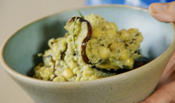 Nigel Slater aubergine hummus on Nigel and Adam’s Farm Kitchen