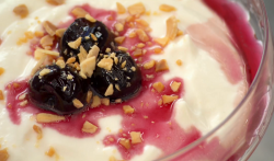 Debbie McGee’s ricotta, almonds and cherries dessert on Celebrity Masterchef 2917