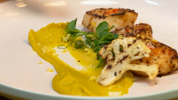 The Pigott’s curried scallops with cauliflower puree on The Big Family Cooking Showdown