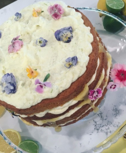 Juliet Sear’s G and T cake  with juniper berries and lemon curd on This Morning