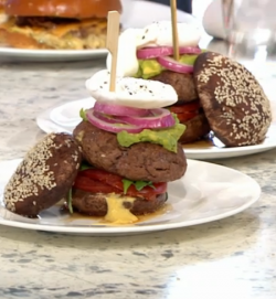 Gluten free mindful burger on Sunday Brunch