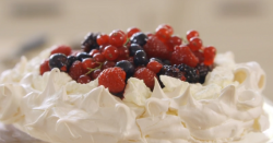 Mary Berry pavlova with blackberries and redcurrants recipe on Saturday Kitchen