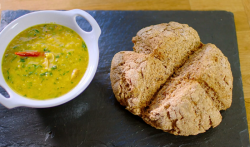 Nadiya Hussain  lentils soup with soda bread  on Nadiya’s British Food Adventure