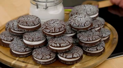 Stacey’s sparkly chocolate and marshmallow fluff cookies on Bake Off