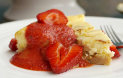 Simon Rimmer cheesecake tart with strawberry gazpacho on Sunday brunch