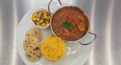 Dev’s chicken curry with turmeric and cardamon rice on Celebrity Masterchef 2017