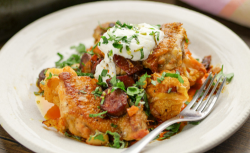 Simon Rimmer’s Baked Chicken with Chorizo and Cauliflower on Sunday Brunch