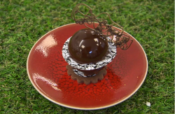 Angellica Bell chocolate garden monument dessert made using Cherish Finden recipe on Celebrity M ...