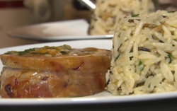 Dick’s stuffed saddle of lamb with savoury rice and Cornish honey on The Hungry Sailors