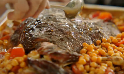 Jamie Oliver tender lamb shoulder with Moroccan spices dish on Jamie’s Quick and Easy Food