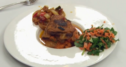 Brian’s Mexican chicken with sweet potato mash on Celebrity Masterchef 2017