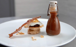 Reverend Kate Bottley’s buckwheat pancakes with homemade brown sauce on Celebrity Masterch ...